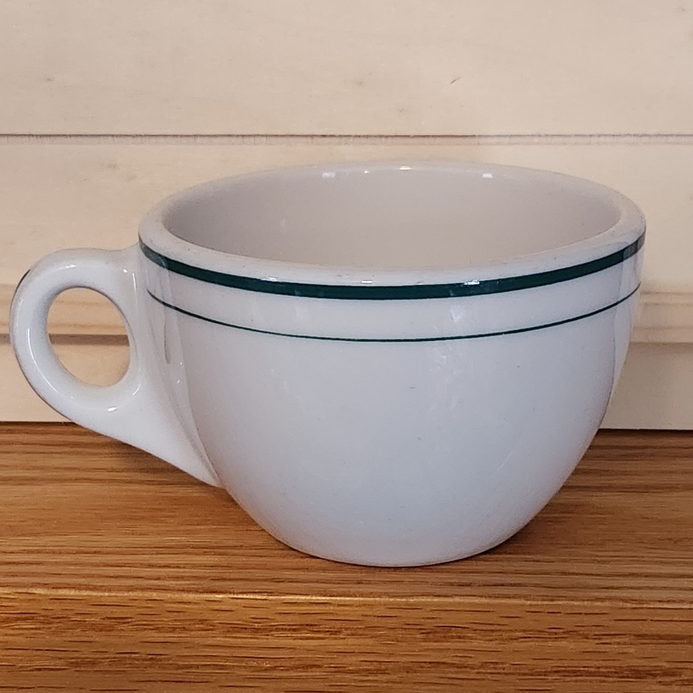 Syracuse China Green Bands Coffee Cup Vintage 1950s Syracuse China 9-EE VTG 50s